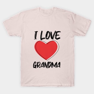 I Love Grandma with Red Heart T-Shirt